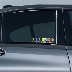 Stiker tat-Test Umoristiku Għall-Karozza Ibrida